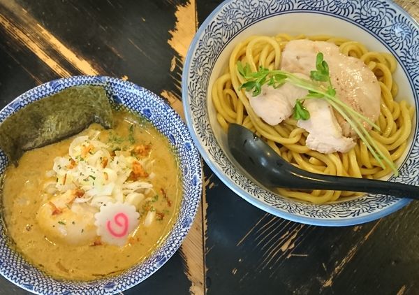 「【限定】鶏とかぼちゃのベジポタつけ麺 ￥1100」@狼煙 〜NOROSHI〜の写真