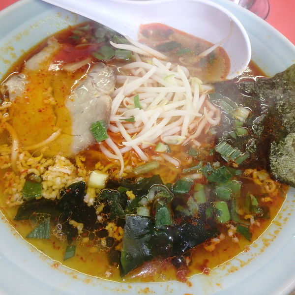 「地獄らーめん(850円)、カレーライス(200円)」@ラーメンショップ 平井店の写真