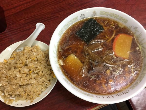 「ラーメン¥550&ランチ・ミニチャーハン¥300」@福寿の写真