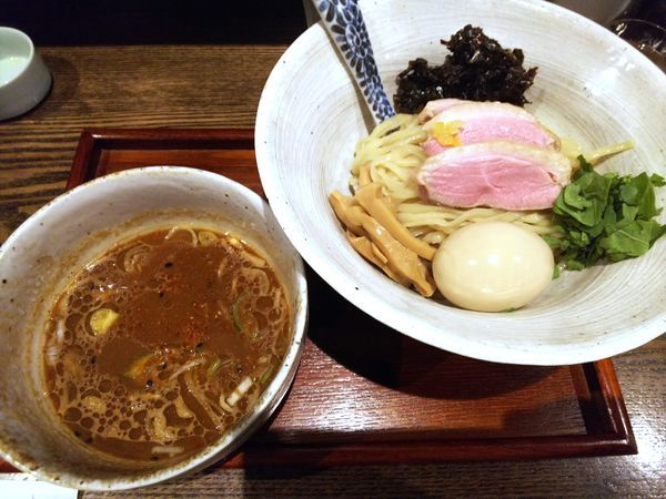 「tsukemen鴨肉と赤味噌＋味玉　900＋100円」@メンドコロ Kinariの写真