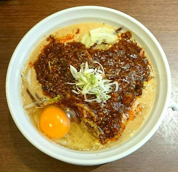 「生卵入り担々麻婆麺 海南鶏玄米飯」@中華ノ麺 Xing fuの写真