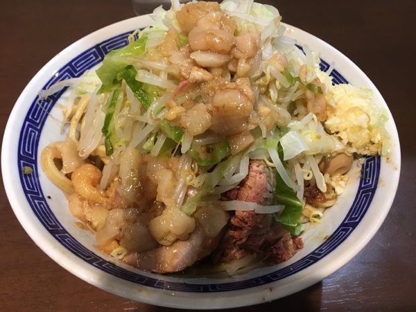 「えび汁なしうずらヤサイニンニクアブラ」@ラーメン ゼンゼンの写真