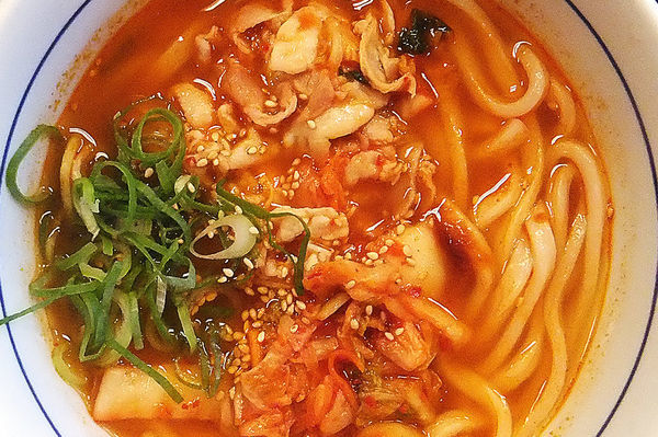 「豚キムチうどん(並)」@なか卯 せんげん台店の写真