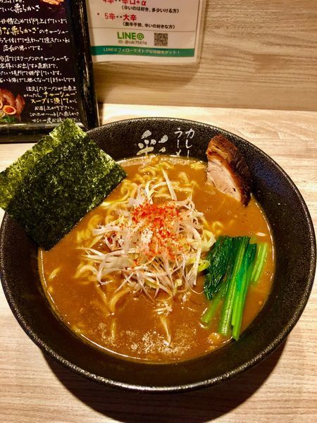 「カレーラーメンと麦ご飯（大）」@カレーラーメン 彩 SAIの写真