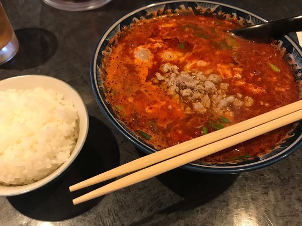 「からめん25辛 白ごはん【900円】」@からめんや えんの写真