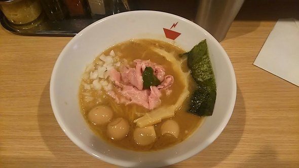 「蟹そば850円、燻製うずら110円」@crab台風。の写真