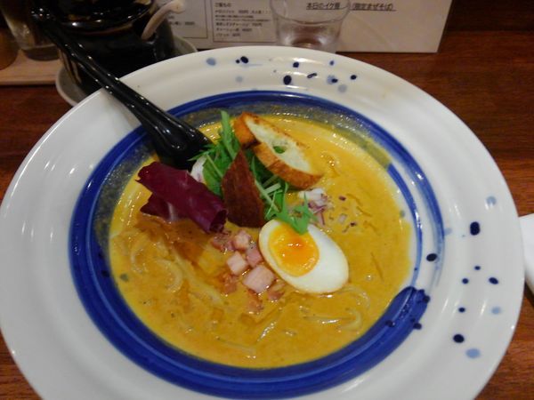 「海老丸カルボナーラ950円〆のリゾット300円」@海老丸らーめんの写真