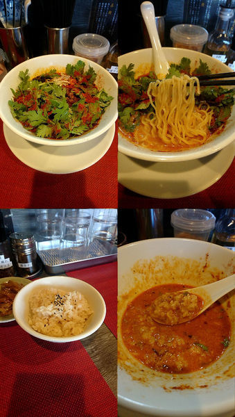 「豪虎担々麺(辛口)+パクチー+ジャスミンライス 小」@豪虎担々麺の写真