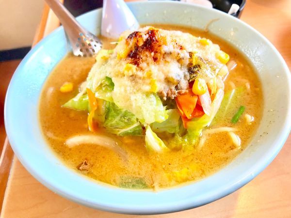 「味噌野菜炒めラーメン」@くるまやラーメン 諏訪店の写真