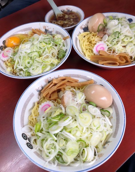 「油そば(並.ネギ盛り.味玉)」@珍々亭の写真