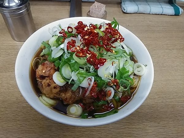 「ジャンボゲソそば」@一由そば 日暮里店の写真