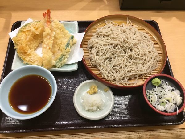 「天ぷらそば(冷)¥720」@天丼 てんや 大宮東店の写真