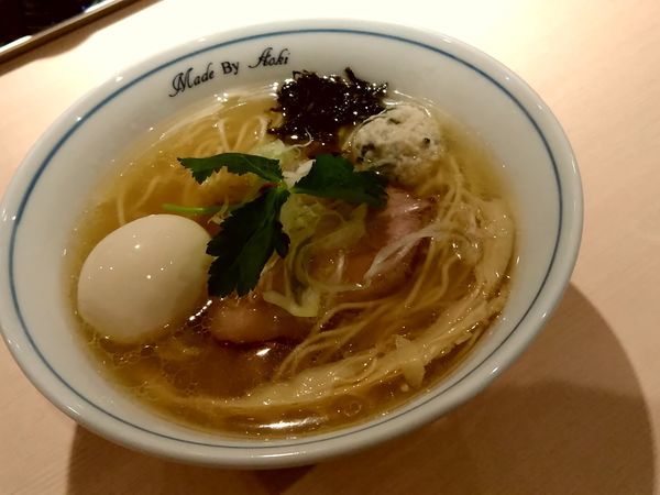 「煮干しらーめん(並盛・140g)800円＋味玉100円」@中華蕎麦 あお木 secondの写真