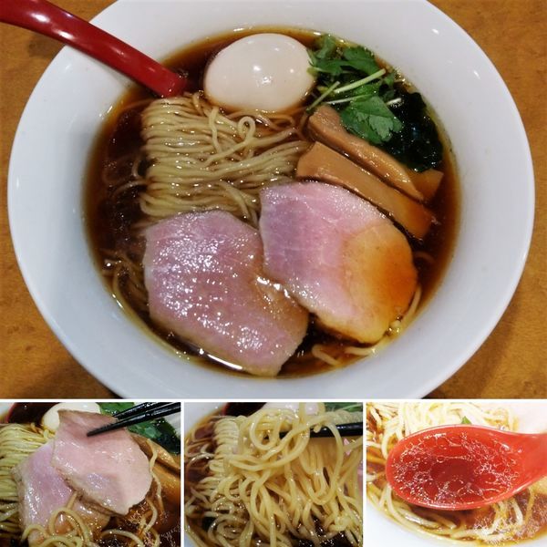 「醤油ラーメン(細麺)＋味玉＝880円」@麺屋 紅の写真