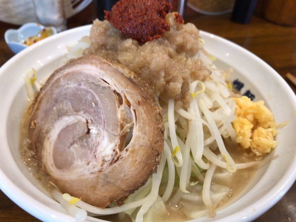 「ラーメン小(ヤサイニンニクミゾレ)700円+極辛100円」@爆麺亭 所沢店の写真