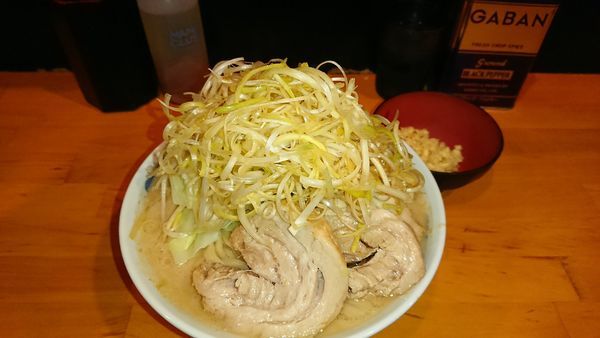 「ラーメン大盛(850円)+ショウガ(50円)ネギ(150円)」@ファットンの写真