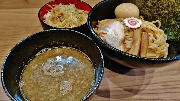 「味玉つけそば（ビター）+ミニネギチャーシュー丼+和え玉」@煮干乃宴の写真