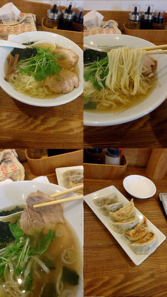 「潮風らーめん(塩＆手打ち麺選択)+餃子(￥680+380)」@らーめん榎穏の写真