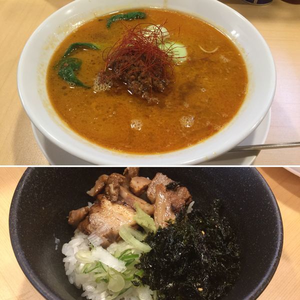 「極旨担々麺¥880+限定肉丼¥300」@らーめんDINING れんげの写真