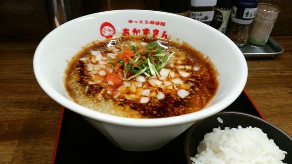 「背脂カレー麻婆麺 辛さ２＋半ライス」@辛っとろ麻婆麺 あかずきん 蒲田店の写真