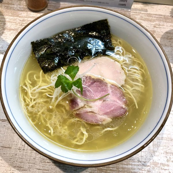 「【限定】鶏×貝の塩らーめん ￥780」@中華そば 四つ葉の写真