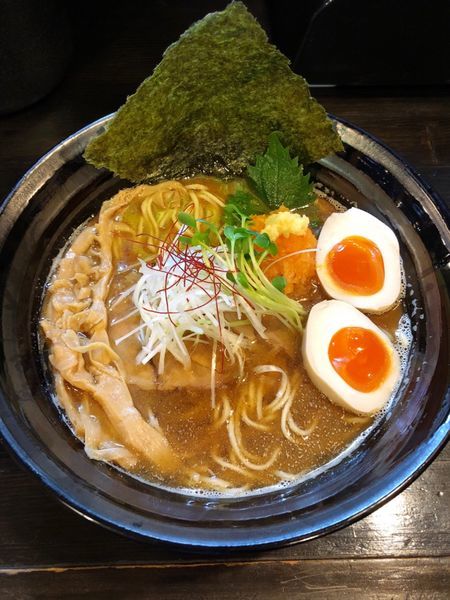 「【限定】さんまらーめん(味玉.麺ちょい硬)」@麺や 笑 ～Sho～の写真