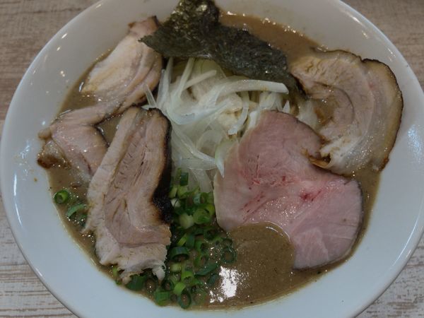 「特濃煮干しそば＋変えそば」@麺garage 肉ヲ見ルの写真