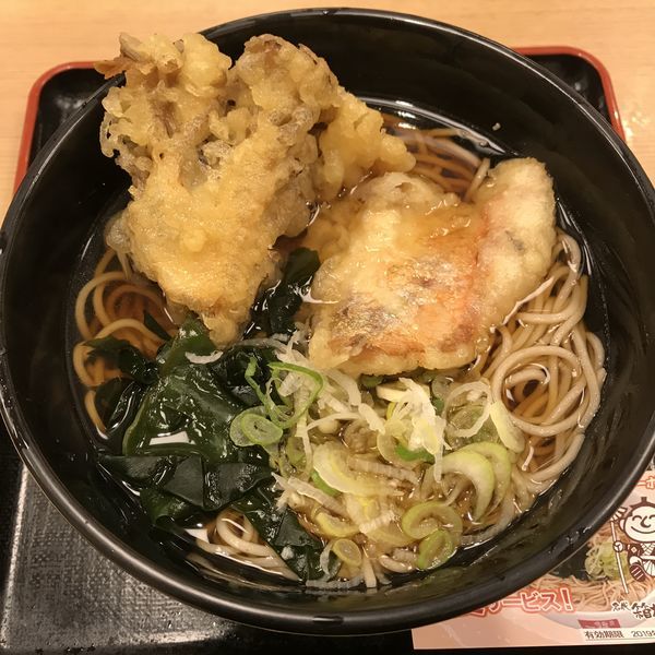 「【季節限定】金目鯛舞茸天（￥500）」@箱根そば 新宿西口店の写真