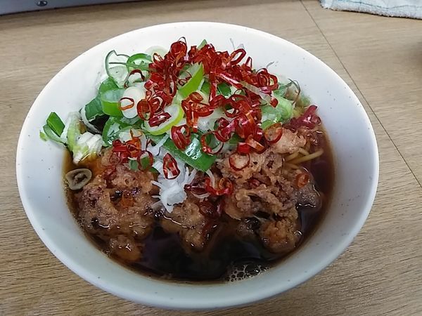 「ジャンボゲソそば」@一由そば 日暮里店の写真