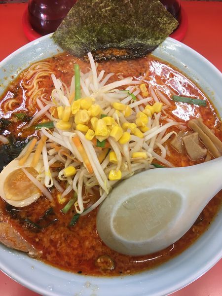 「地獄ラーメン（中盛り）」@ラーメンショップ 上柚木店の写真