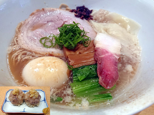 「特製醤油そば+名物焼売」@饗 くろ㐂の写真