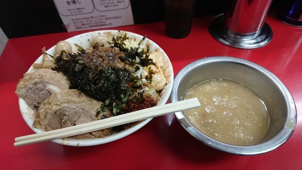 「タレそば大盛＆ハイブリット」@ラーメン一心の写真