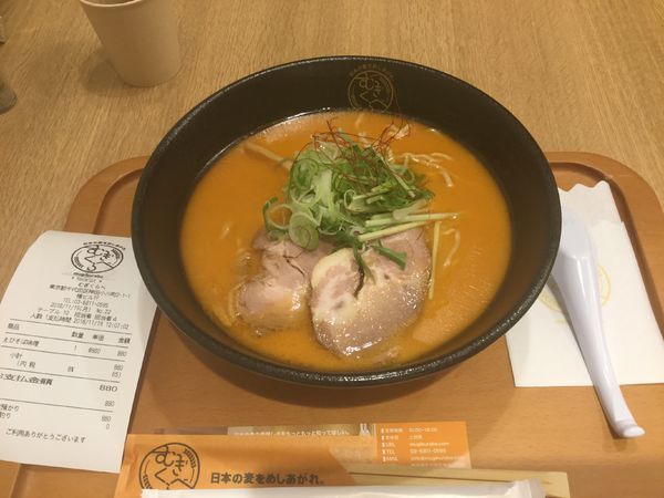 「えびそば味噌(¥880) 【なかしべつラーメン あら陣】」@むぎくらべの写真