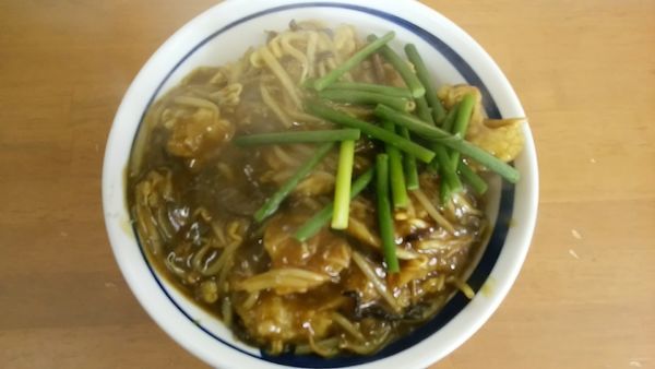 「ゴールデンシマ腸＆もやし餡かけ　D＋揚げ麺」@MENYA 食い味の道有楽の写真