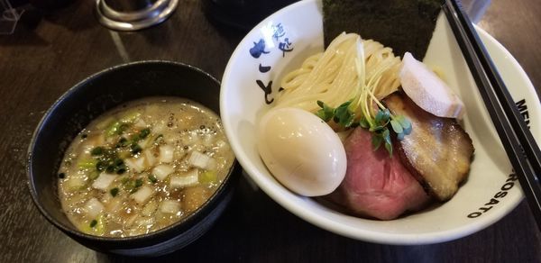 「濃厚魚介豚骨特製つけ麺(太麺)中盛無料」@麺処 さとう 桜新町店の写真