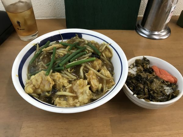 「ゴールデンシマ腸&モヤシ餡掛D+大将御飯」@MENYA 食い味の道有楽の写真