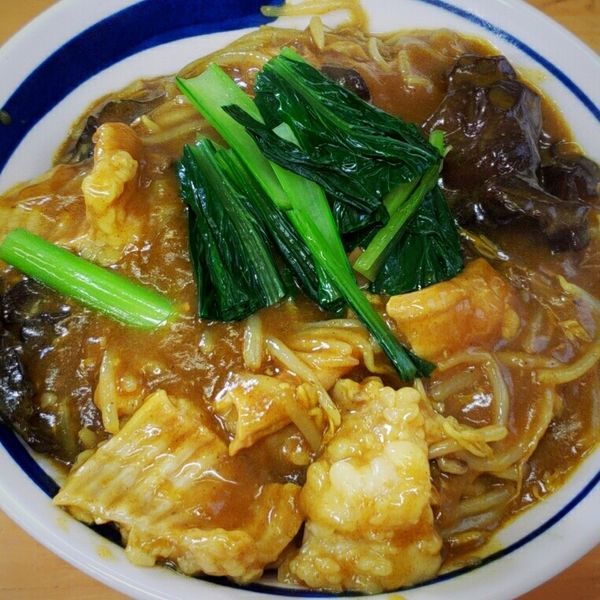 「【霜月限定】ゴールデンシマ腸増量＆モヤシ餡掛け１５００円」@MENYA 食い味の道有楽の写真