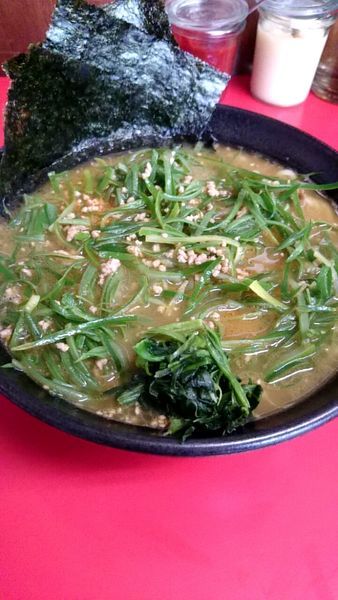 「ネギそぼろ麺（８５０円）」@横浜家系  一二三家の写真