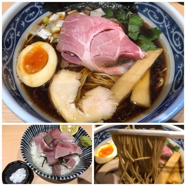 「黒醤油煮干しそば 750円＋ぶり丼 460円」@寿製麺 よしかわ 西台駅前店の写真