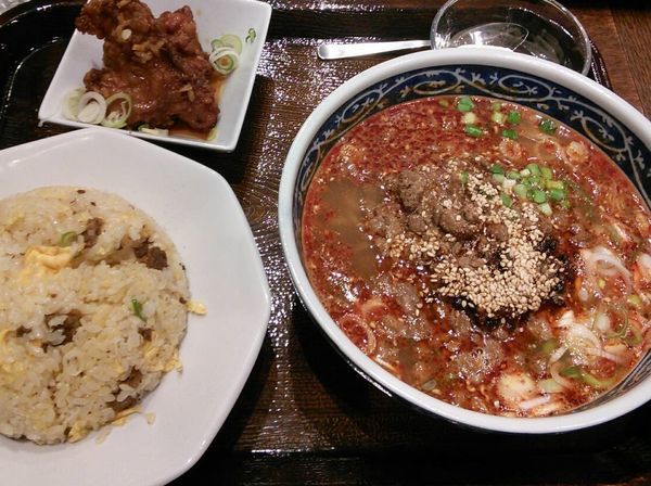 「担々麺セット　１３８０円(税別)」@富士力食堂 トレッサ横浜店の写真