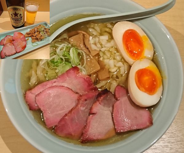 「味玉中華そば（塩）￥850＋チャーシューちょい増し￥150」@中華そば 麦萬の写真