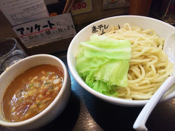 「辛つけめん（サービス大盛)辛さMAX」@煮干しらーめん青樹 立川店の写真