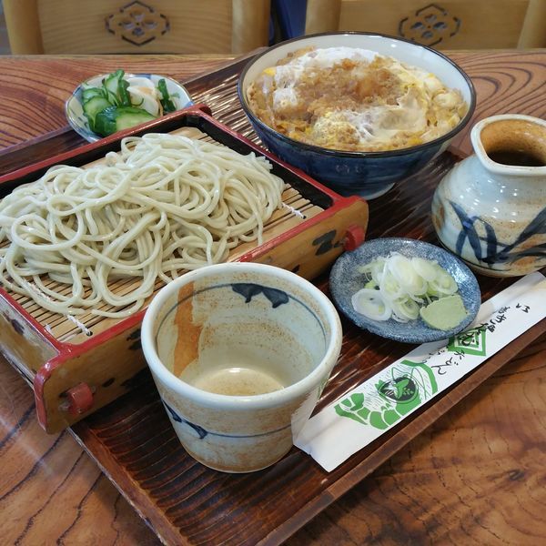 「カツ丼セット　もりそば」@そば処 西久保 清水家の写真