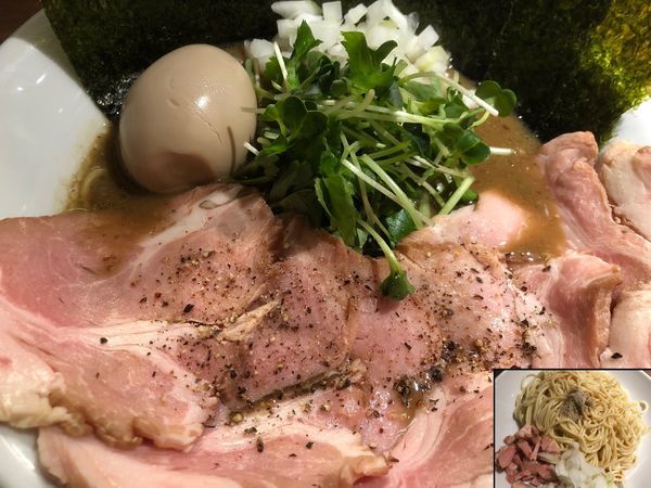 「濃厚烏賊煮干具だくさん中華そば醤油＋そのまま食べられる替え玉」@麺屋 ねむ瑠の写真