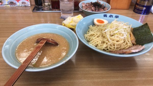 「中ラーメン味噌 つけ麺仕様+チャー丼」@ラーメン青木亭 八潮店の写真