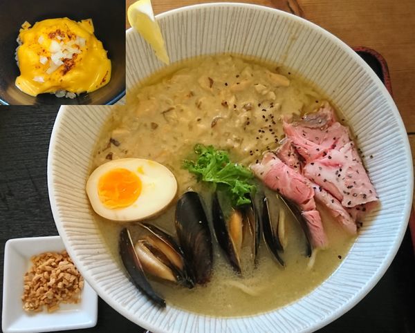「【限定】ムール貝とキノコのクリーミーらーめん ￥840」@和風らーめん 凪の写真