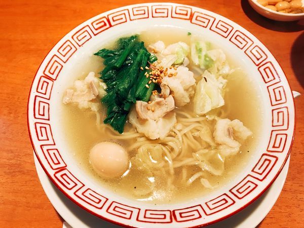「マルチョウ塩ラーメン&出汁巻き玉子ごはんセット1000円」@食堂酒場 Graciaの写真