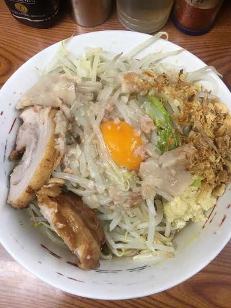 「汁なし  ニンニク多め ➕ アブラ」@ラーメン二郎 亀戸店の写真