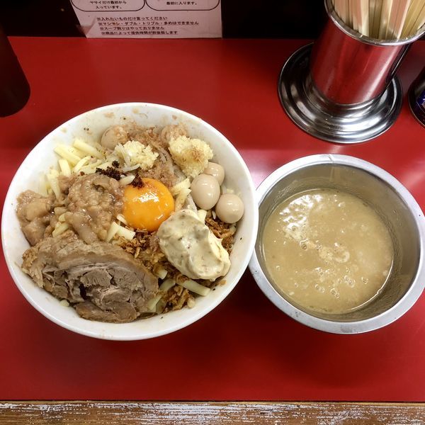 「まぜそば(大)￥880＋ハイブリッド￥100」@ラーメン一心の写真