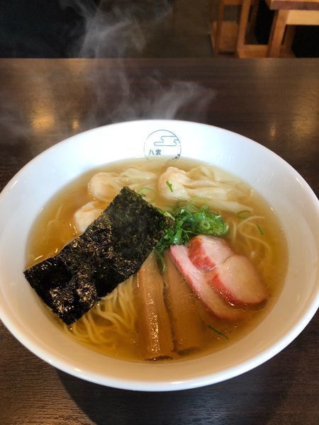 「エビワンタン麺 (ハーフ・3個) (白) ¥1000」@八雲の写真